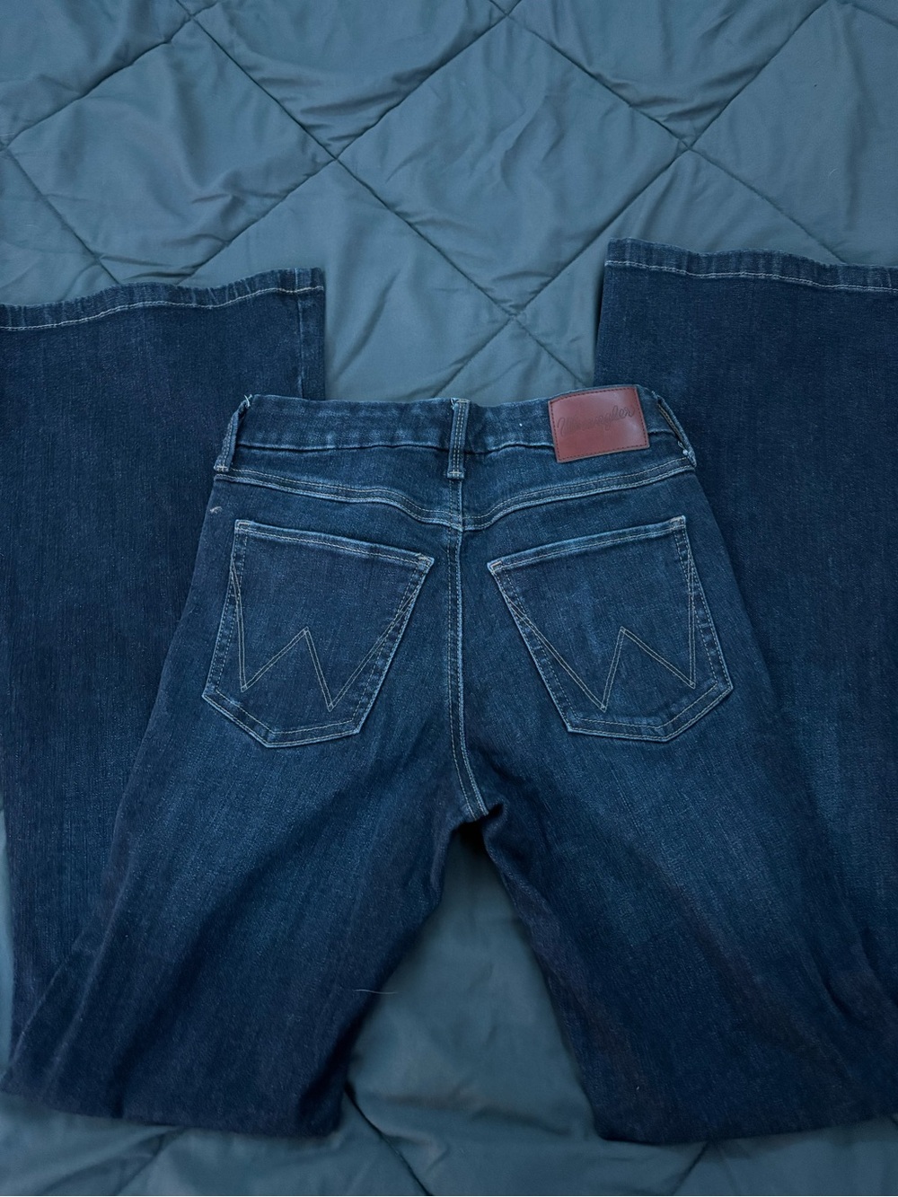 Wrangler Dark Blue Bootcut Jeans with Signature Back Pockets